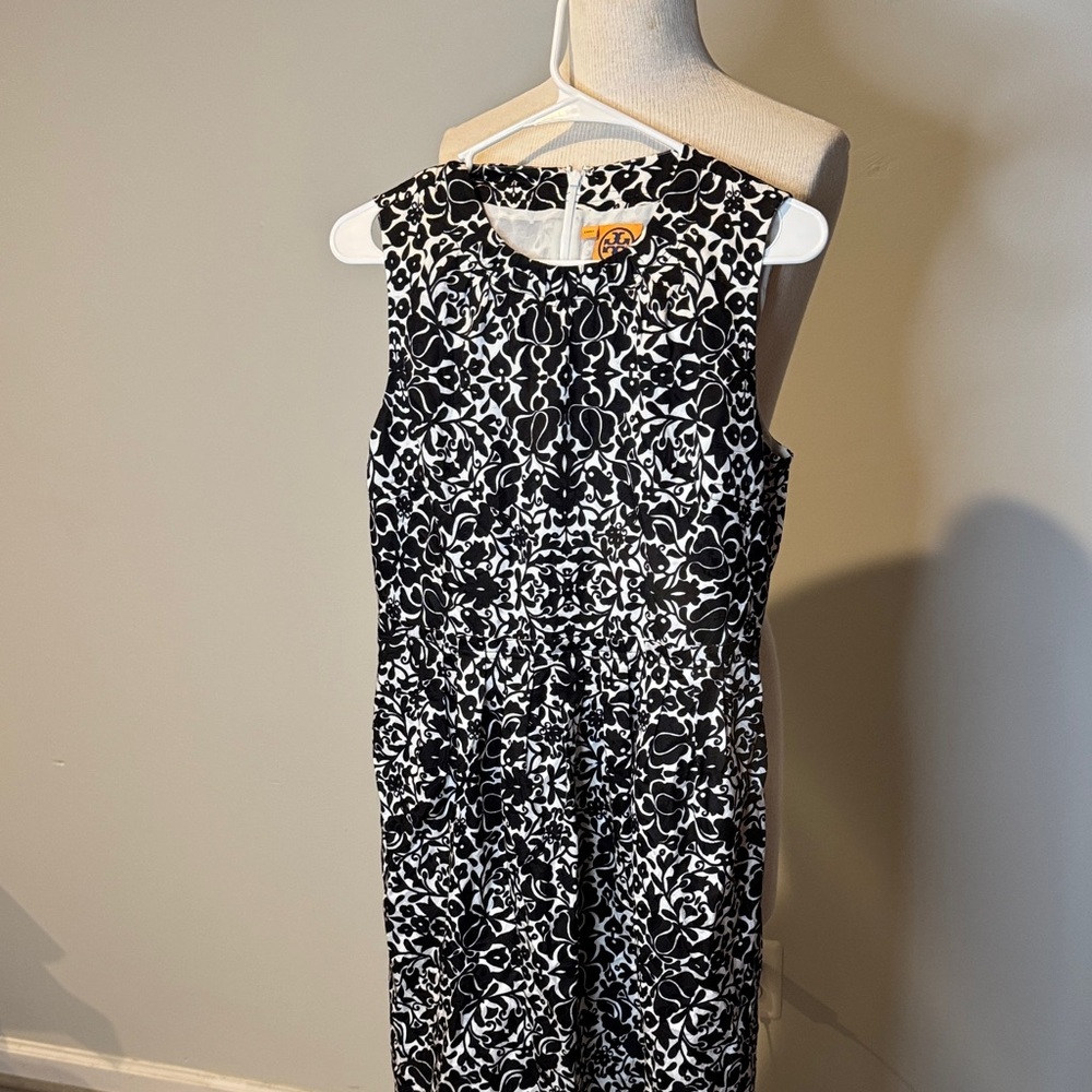 Tory Burch Monochrome Floral Midi Dress